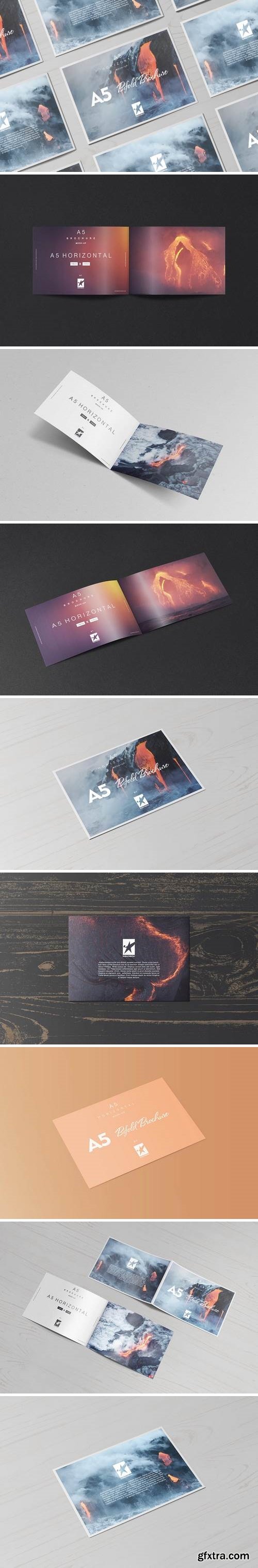 Bi-Fold A5 Horizontal Brochure Mock-Ups Vol.1