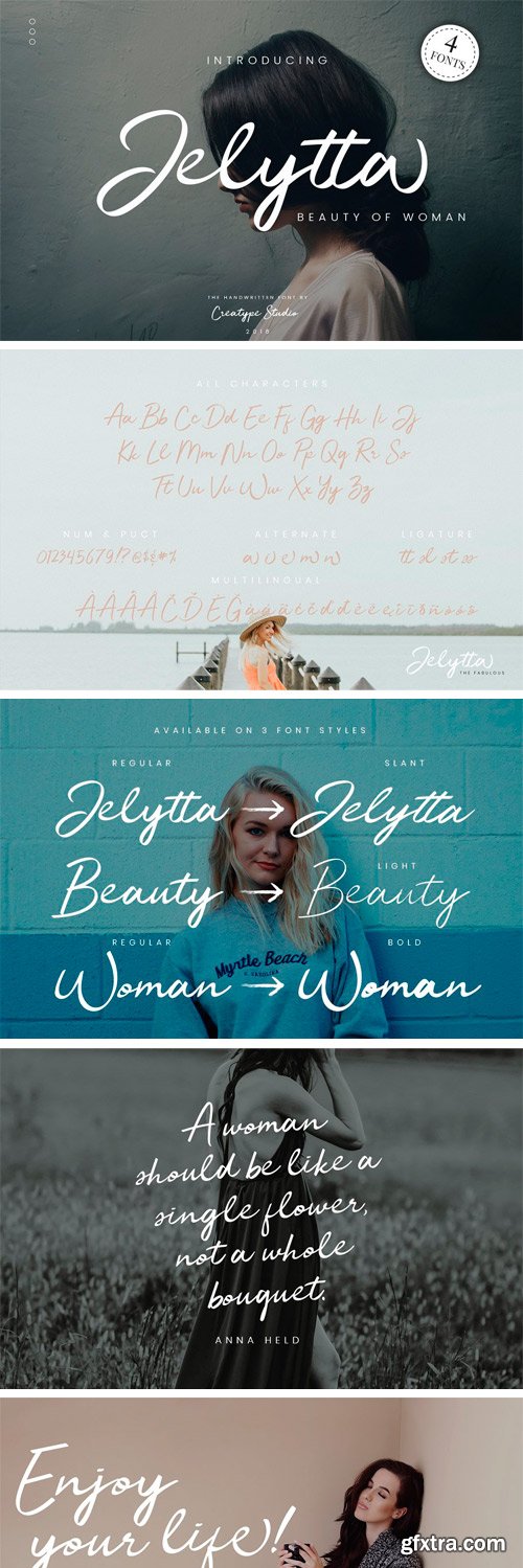 CM - Jelytta Handwritten - 4 Elegant Font 2309399