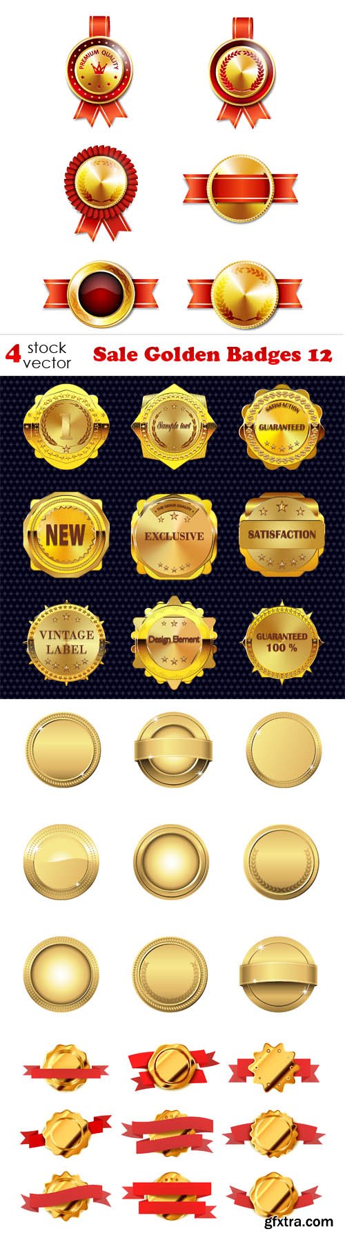 Vectors - Sale Golden Badges 12