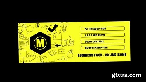 MotionArray Business Pack - 20 Line Icons 178615