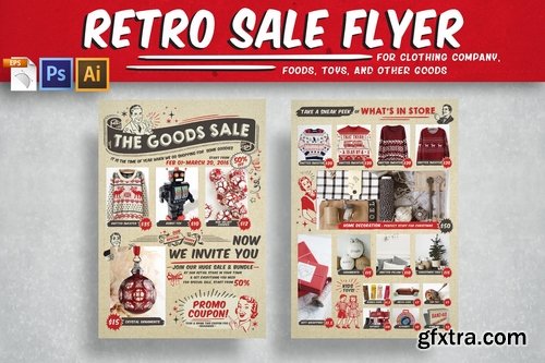 Retro Christmas Sale Flyer