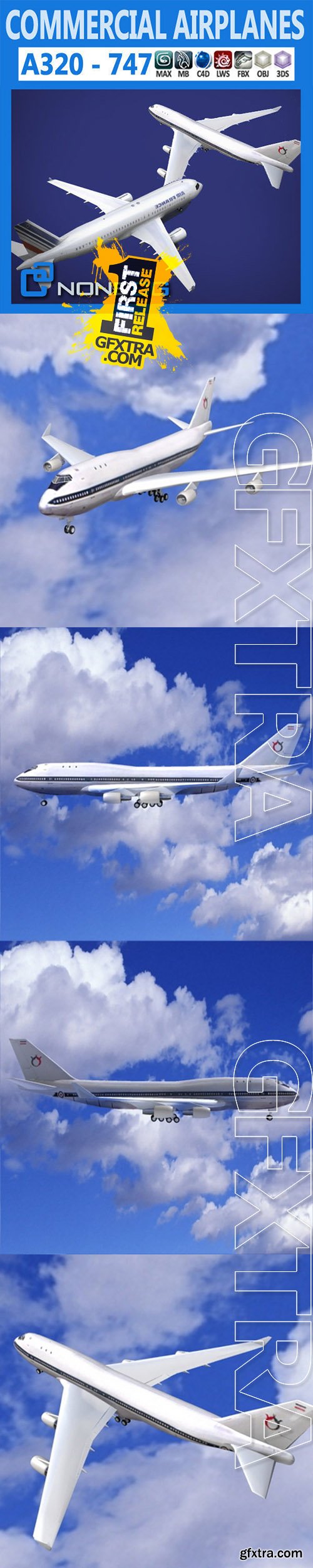 Cgtrader - Pack - Commercial Airplanes 3D model