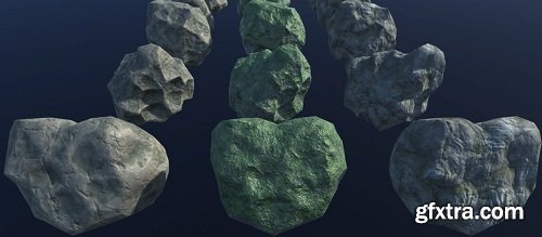 PBR exterior pack: 60 stones and rocks