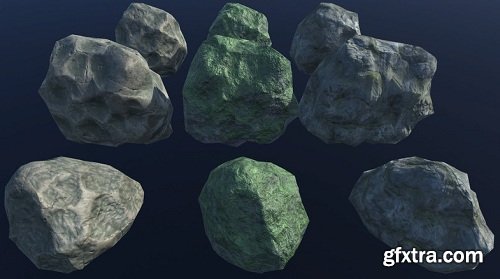 PBR exterior pack: 60 stones and rocks