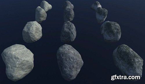 PBR exterior pack: 60 stones and rocks