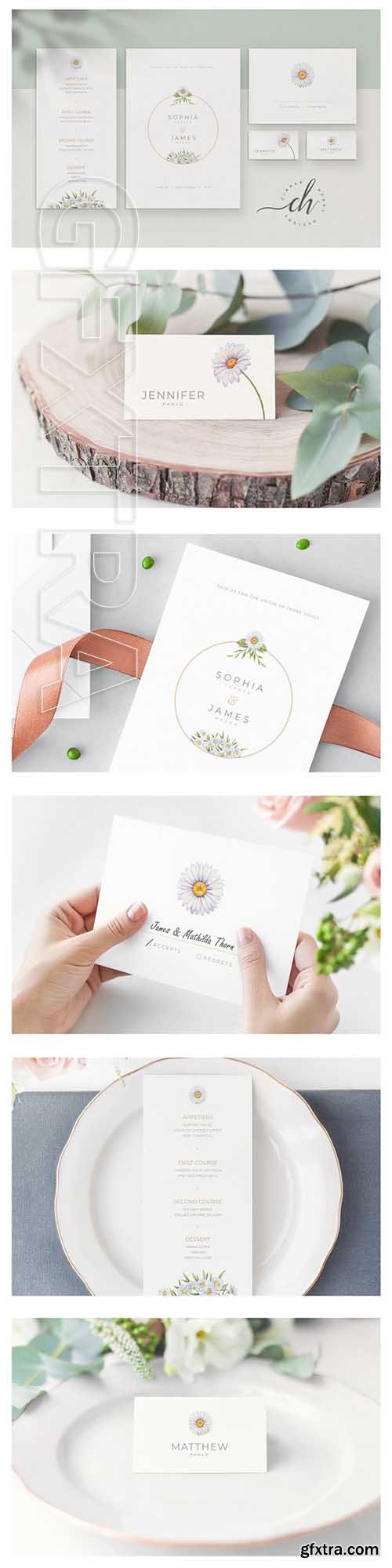 CreativeMarket - Opal Wedding Invitation Suite 3278930