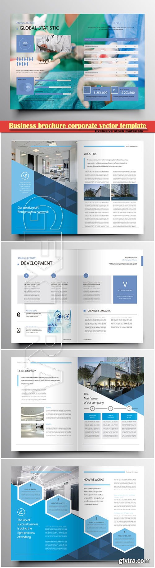 Business brochure corporate vector template, magazine flyer mockup # 29