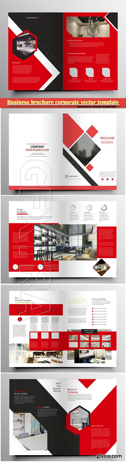 Business brochure corporate vector template, magazine flyer mockup # 31