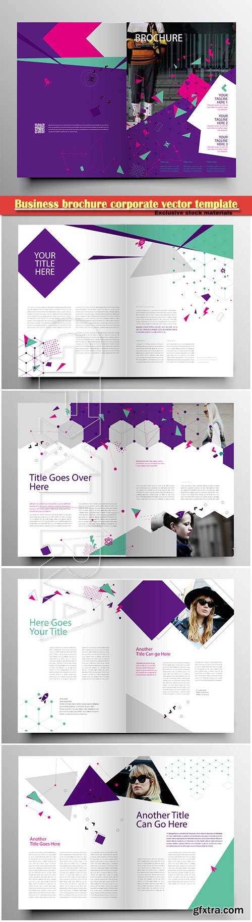 Business brochure corporate vector template, magazine flyer mockup # 33