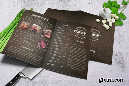 Wood Style 2x Bifold Menu Bundle