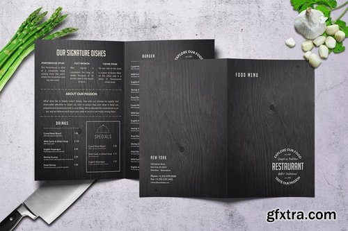 Wood Style 2x Bifold Menu Bundle