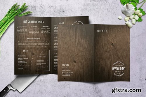 Wood Style 2x Bifold Menu Bundle