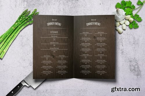 Wood Style 2x Bifold Menu Bundle