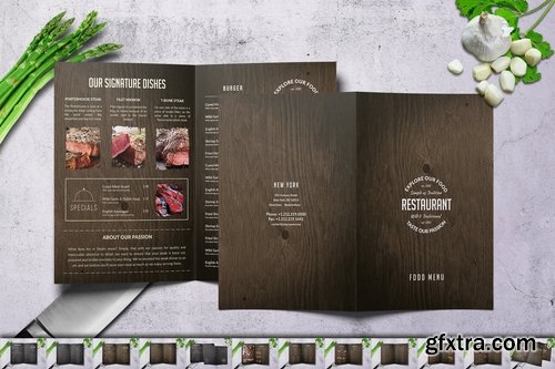 Wood Style 2x Bifold Menu Bundle