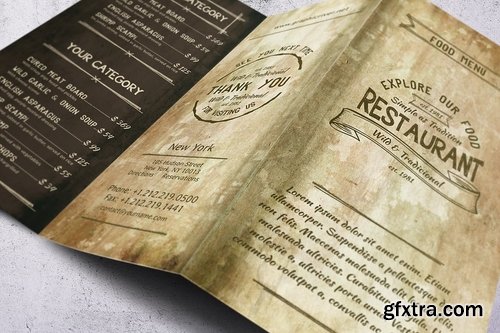 Vintage Trifold Menu Bundle