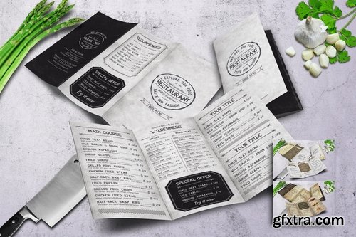 Vintage Trifold Menu Bundle