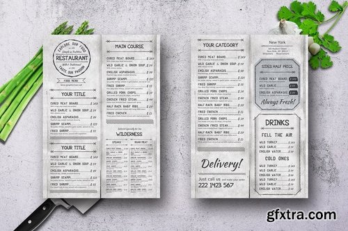 Vintage Single Page Menu Bundle