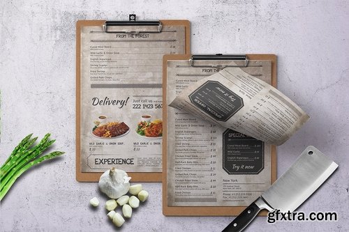 Vintage Single Page Menu Bundle