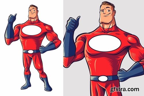 Retro Cartoon Comic Superhero Logo