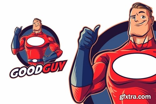 Retro Cartoon Comic Superhero Logo