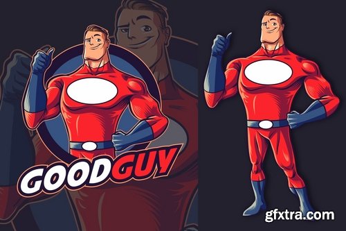 Retro Cartoon Comic Superhero Logo