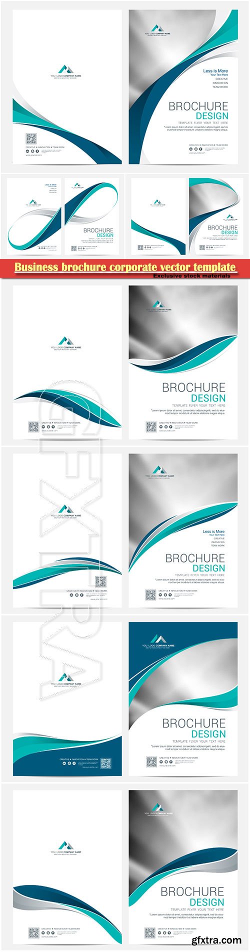 Business brochure corporate vector template, magazine flyer mockup # 35