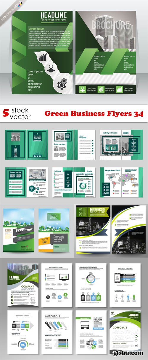 Vectors - Green Business Flyers 34