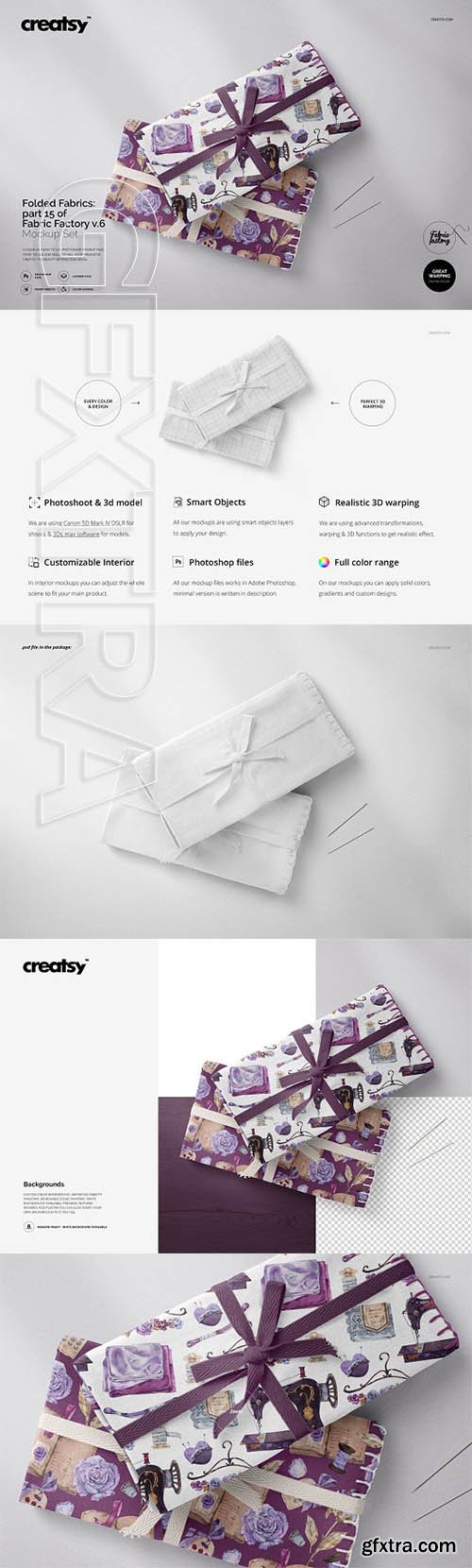 CreativeMarket - Folded Fabrics Mockup 15FF v6 3344287