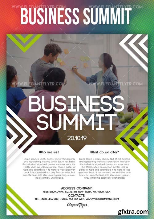 Business Summit V4 2019 PSD Flyer Template + Facebook Cover + Instagram Post