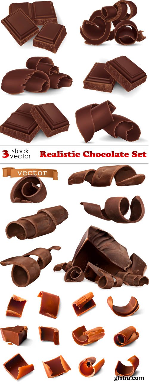 Vectors - Realistic Chocolate Set