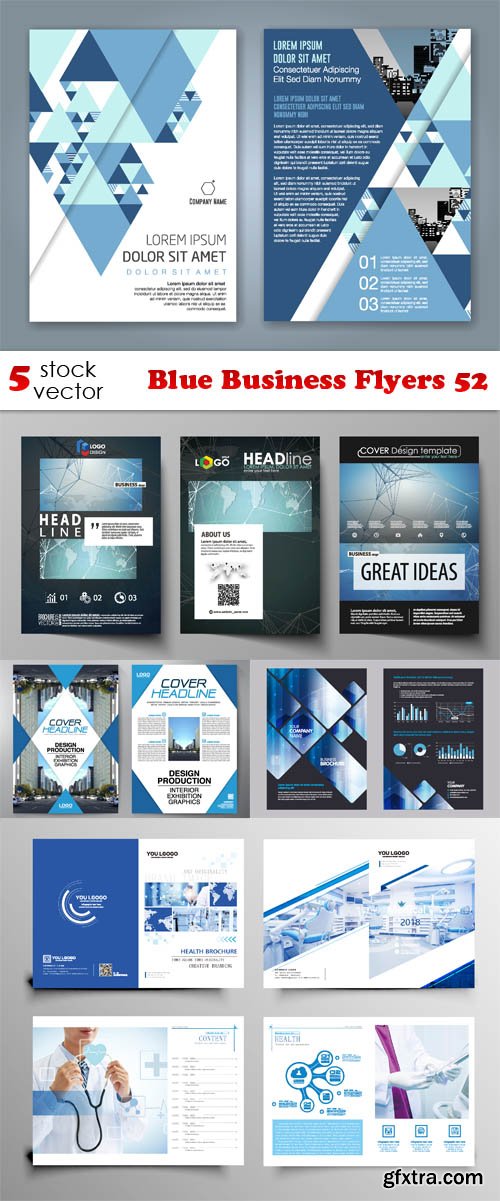 Vectors - Blue Business Flyers 52