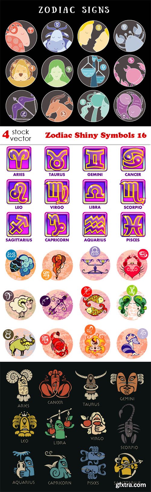 Vectors - Zodiac Shiny Symbols 16