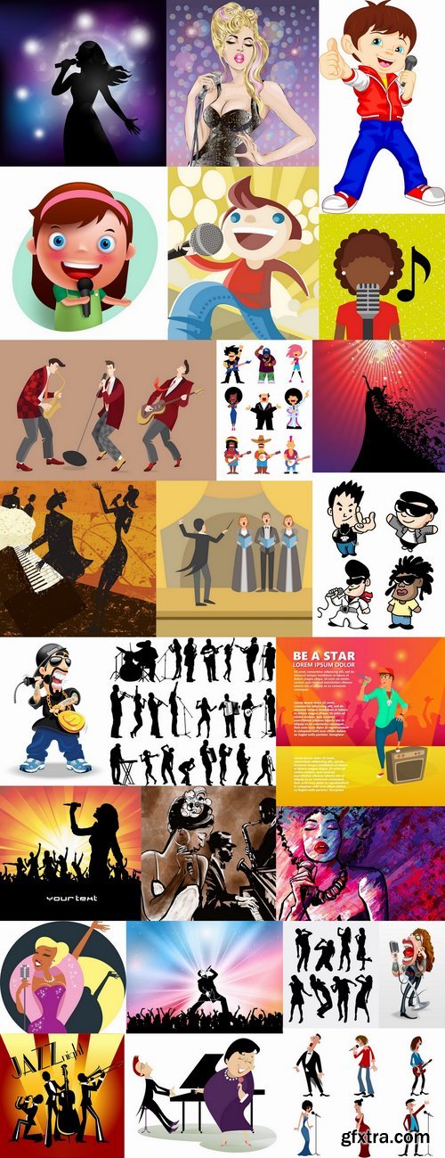 Artist singer soloist song music poster a vector image 25 EPS