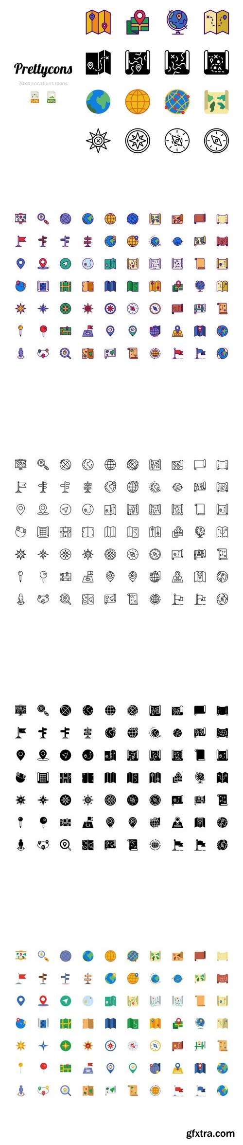 Prettycons - 280 Locations Icons Vol.1