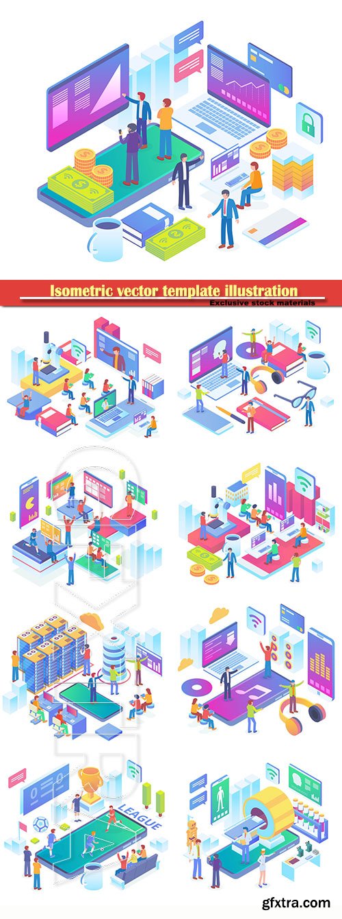 Isometric vector template illustration # 41