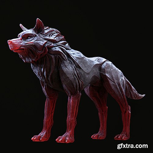 Cgtrader - Wolf shaman Low-poly 3D model