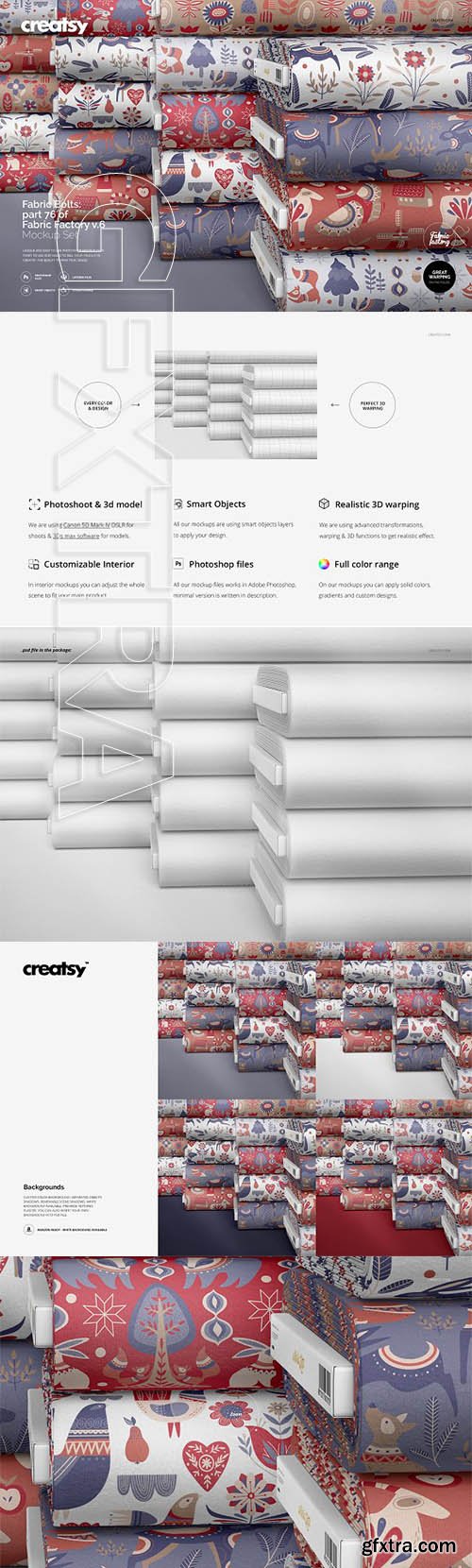 CreativeMarket - Fabric Bolts Mockup 76FF v6 3351144