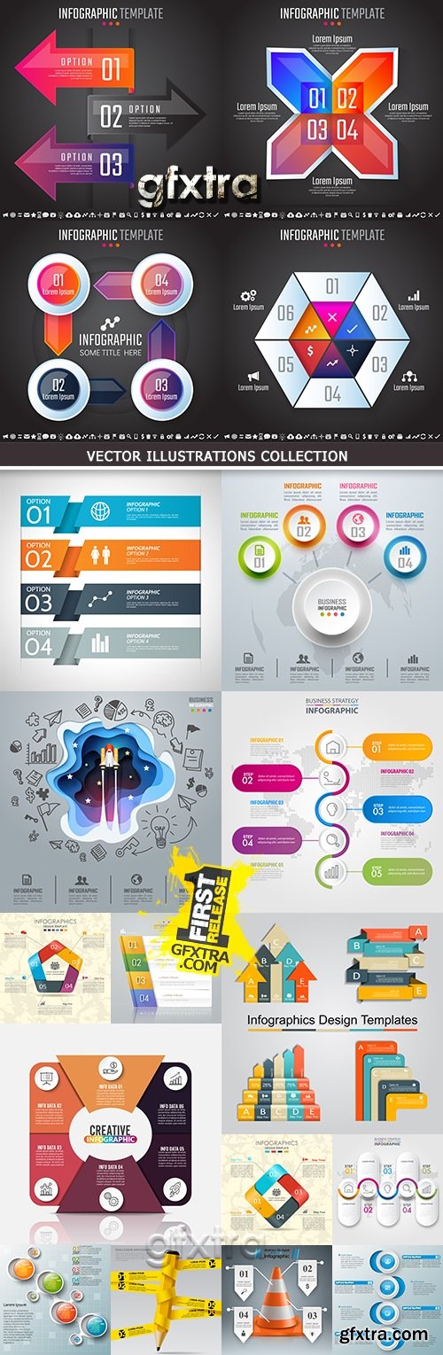 Business infographics options elements collection 32