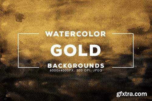 30 Gold Watercolor Backgrounds