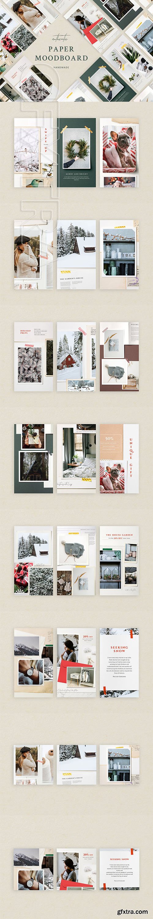 CreativeMarket - Paper Moodboard - Social Kit 3291370