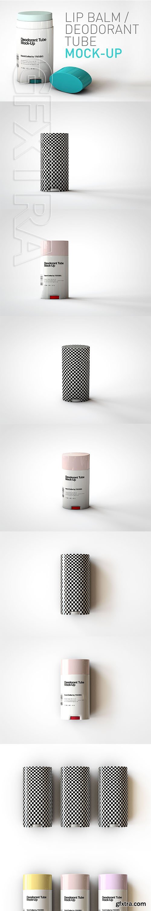 CreativeMarket - Oval Lip Balm Tube Stick Mock-Up 3212445