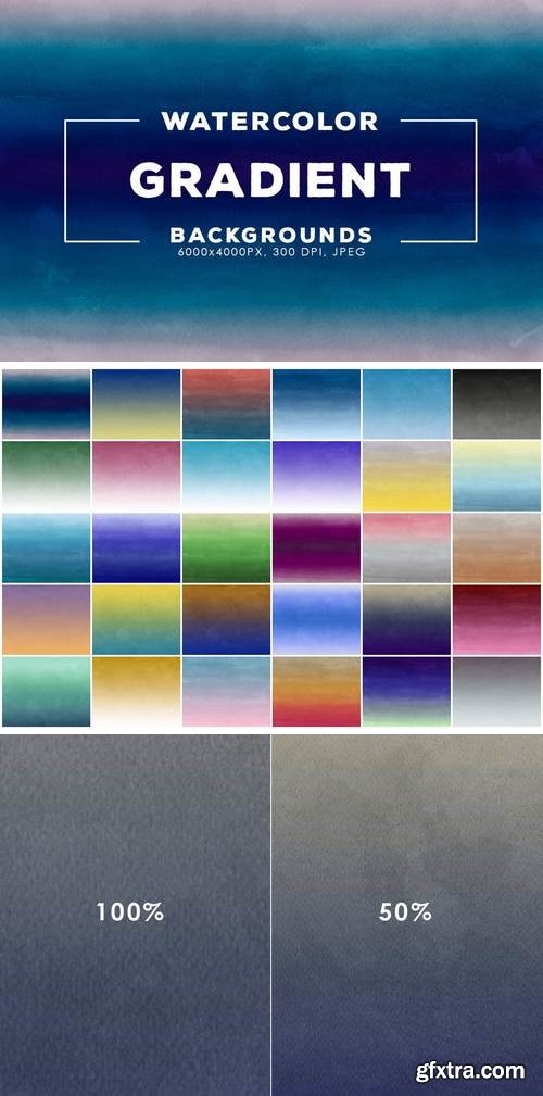 30 Gradient Watercolor Backgrounds