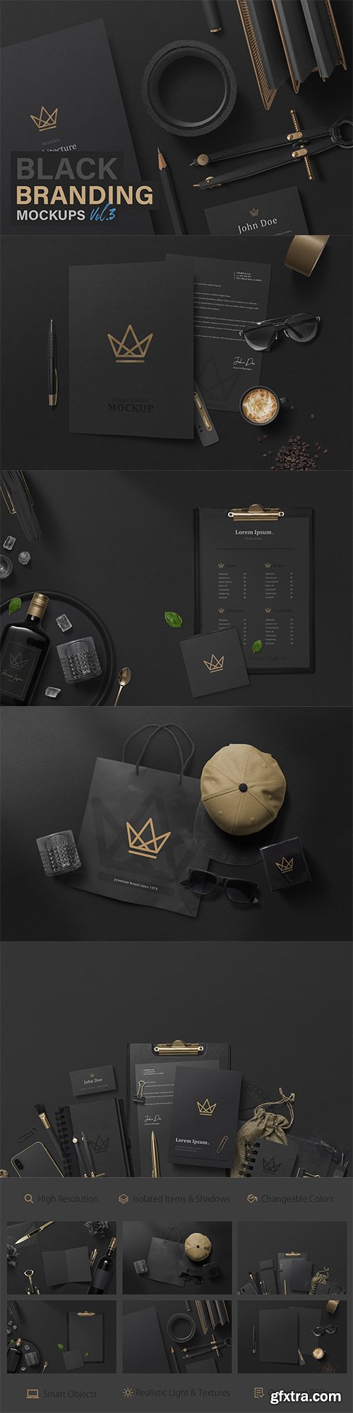 Black Branding Mockups Vol.3