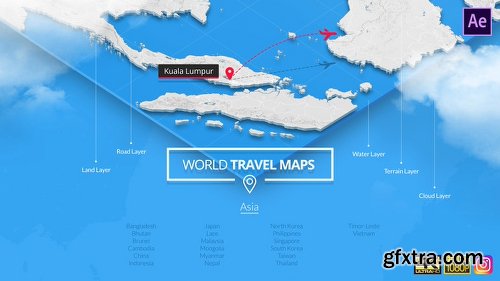 Videohive World Travel Maps - Asia 23191949