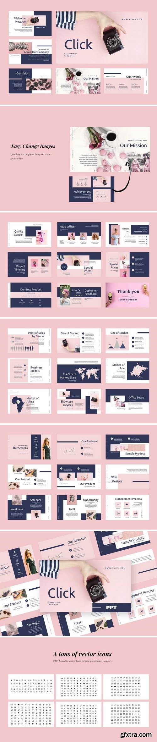 Click - Fashion Powerpoint, Keynote, Google Sliders Templates