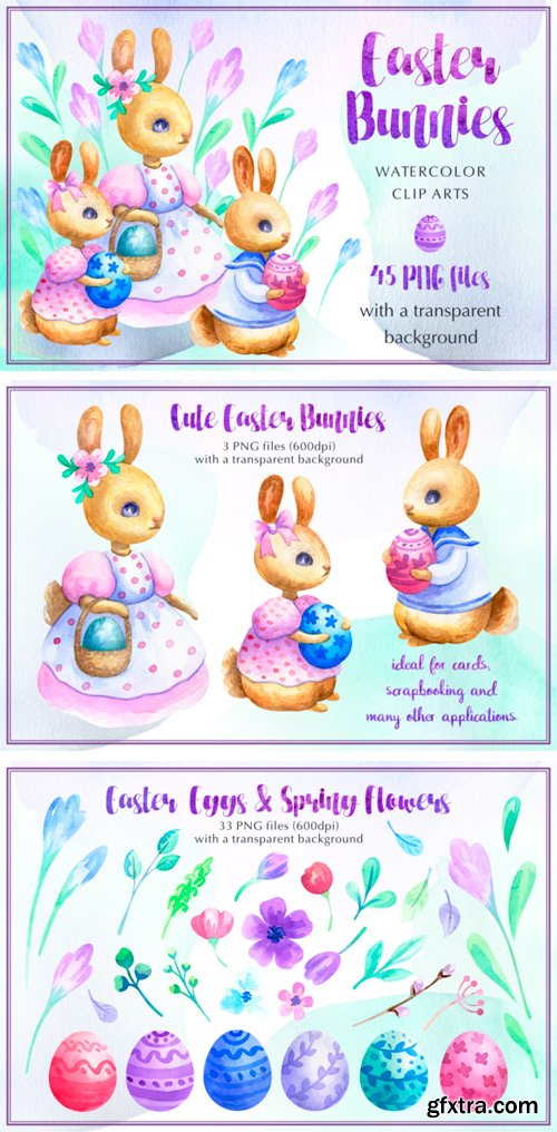 Easter Bunnies Watercolor Set 924046