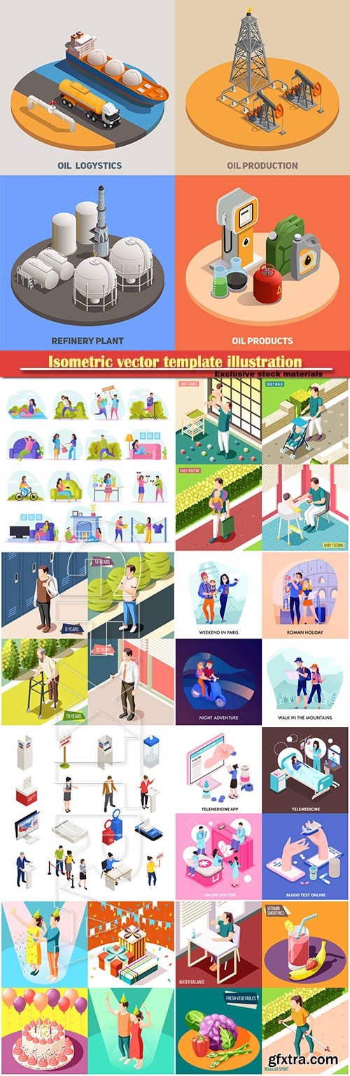 Isometric vector template illustration # 43