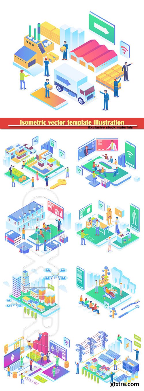 Isometric vector template illustration # 42