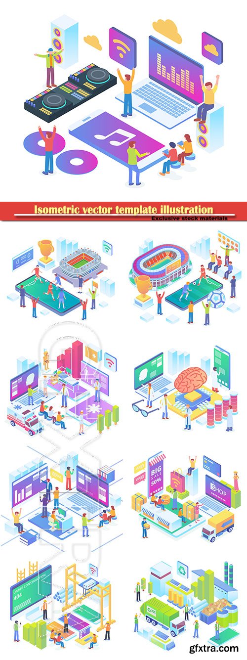 Isometric vector template illustration # 45