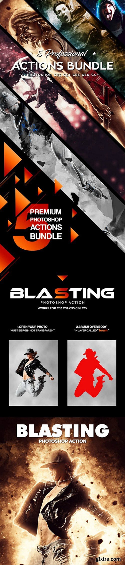 GR - Five Photoshop Actions Bundle v6 20543087